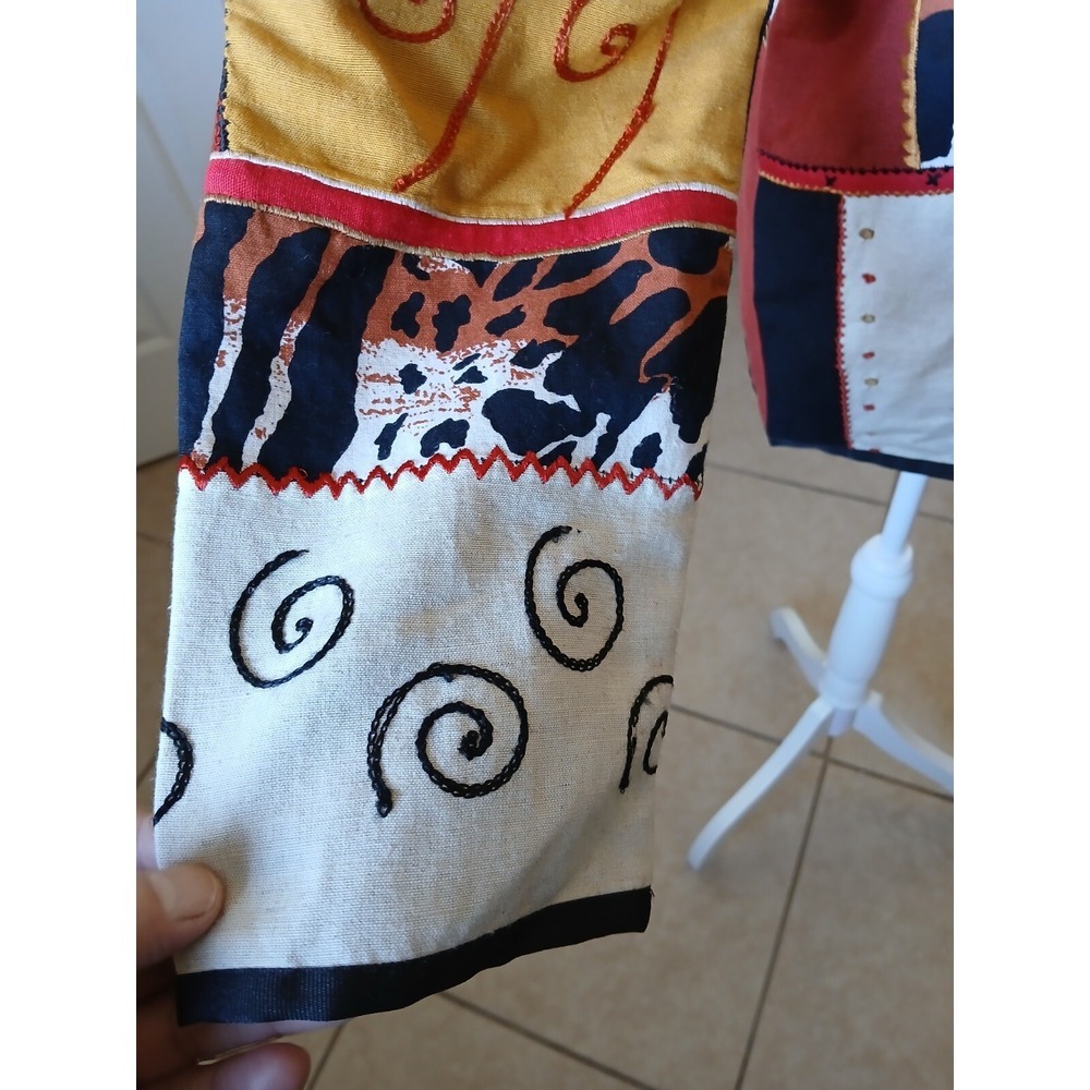 Indigo Moon Boho Patchwork Embroidered Jacket Siz… - image 6